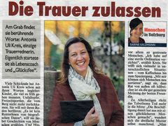 Am Grab findet Antonia Kreuzpointner-Kreis berührende Worte, die erste und einzige Trauerrednerin in Salzburg.